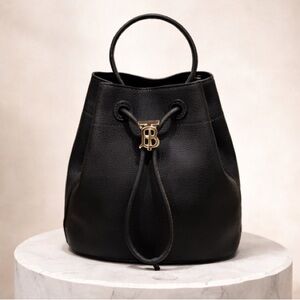 Burberry Black Bucket Leather Shoulder & Handle Bag
